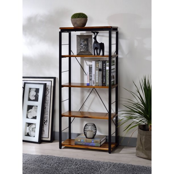 Jurgen Bookshelf In Oak Black Walmart Com Walmart Com