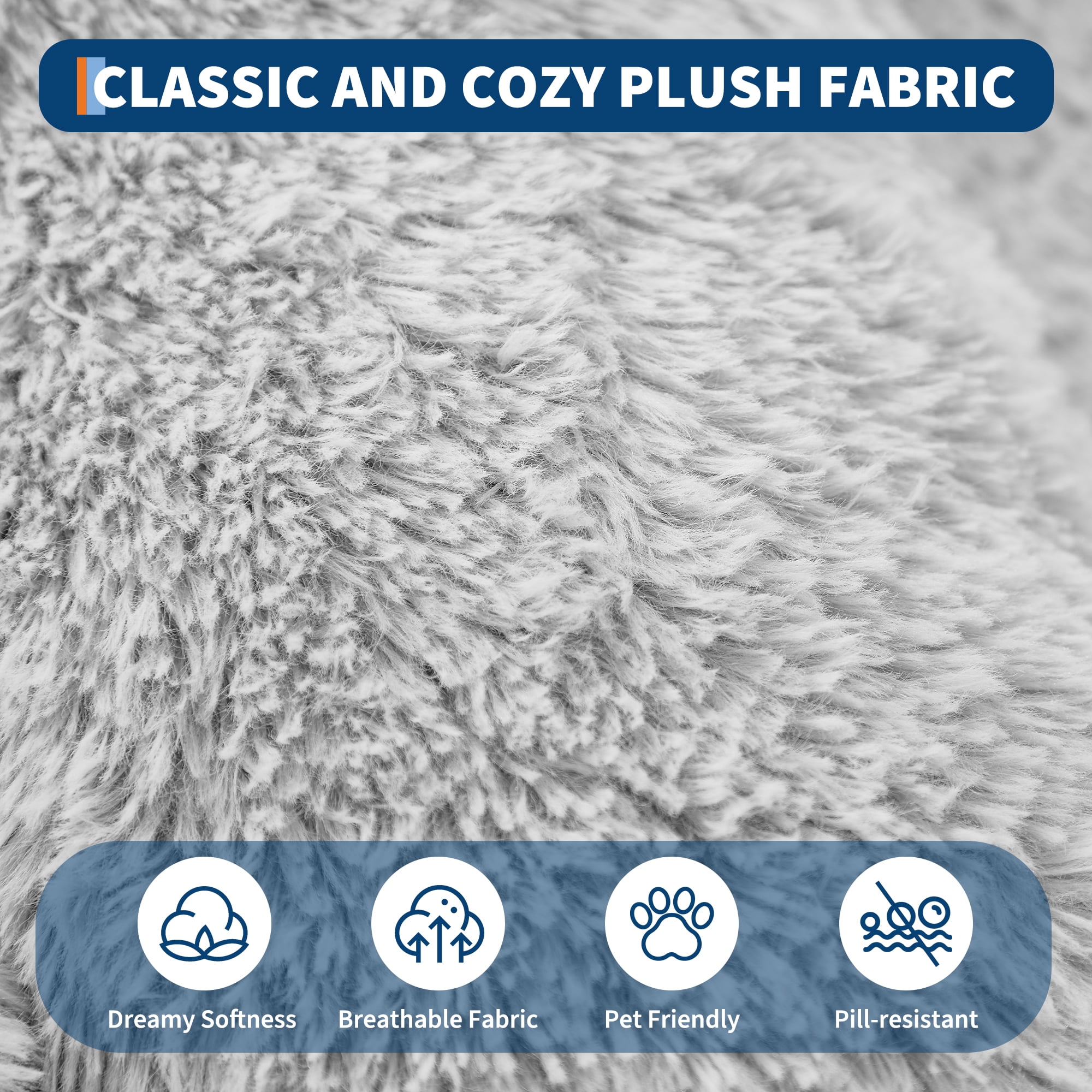 Huisuilinss 67" Human Dog Bed For Adult & Pets,Removable Faux Fur Dog Bed With Pillow,Side Pockets,Egg-Shaped Orthopedic Foam,Human Sized Dog Bed For Living Rooms Bedrooms Offices