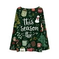 thumbnail image 5 of Women's Round Neck Lightweight Sweater Casual Long Sleeve Christmas Print Knit Pullover for Fall and Winter, Merry Christmas Design, Cozy and Festive, Christmas Sweaters for Women ,Dark Green,L, 5 of 5