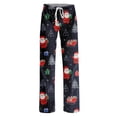thumbnail image 5 of UDAUDU Women's Christmas Pajamas Pants Sleepwear Christmas Print Pj Pants Drawstring Stretch Holiday Sleep Pants 2XL, 5 of 6