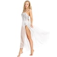thumbnail image 4 of iEFiEL Womens Sequins Lyrical Ballet Dance Dress Leotard Flowing Fully Lined Dance Outfit, 4 of 7
