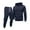 02Navy, variant on Dwelliawo Sweatsuits for Men 2 Piece Solid Color Casual Hoodie Jogging Sport Pant Set Fleece Fall Winter Suit with Pockets Black 3XL