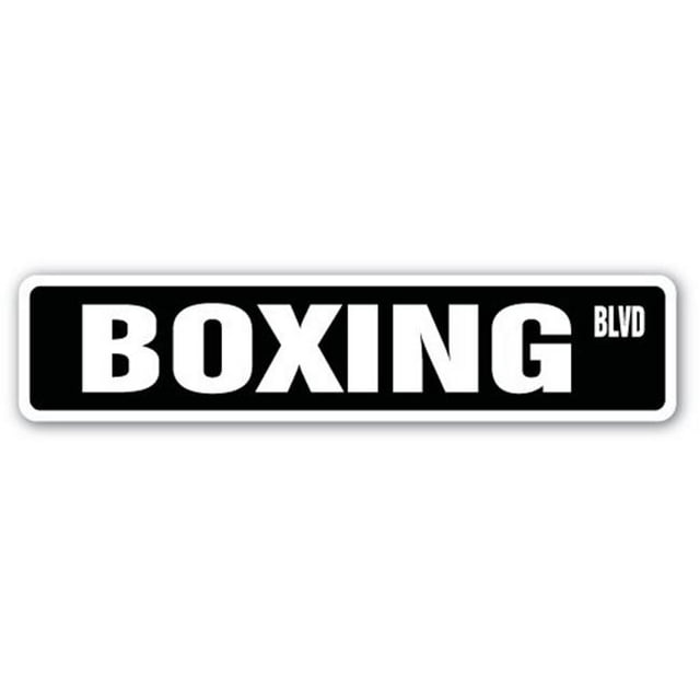 SignMission SS-730-BOXING 7 x 30 Po Boxe Signe de Rue - Boxeur Gants de Combat Sac Lourd
