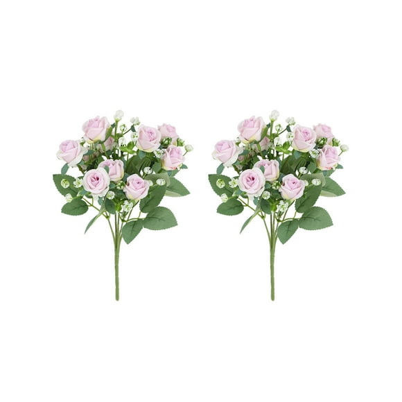 EGNMCR Artificial Flowers Fake Flowers 2pcs Bouquet Of Roses Artificial For Decoration Of Wedding Table Centres Wedding Bouquet Floral Arrangement Diy Events Party Decoration simulated roses