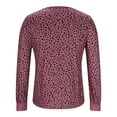 thumbnail image 3 of Oplxuo Women's Long Sleeve Leopard Blouses Dressy Crew Neck Patchwork Loose Tops Casual Ladies Tunic T-Shirts, 3 of 4