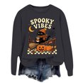 thumbnail image 6 of Venzia Women Cute Fall Sweatshirt, Retro Pumpkin Black Cat Cartoon Graphic Crewneck Casual Autumn Pullover Top, 6 of 6