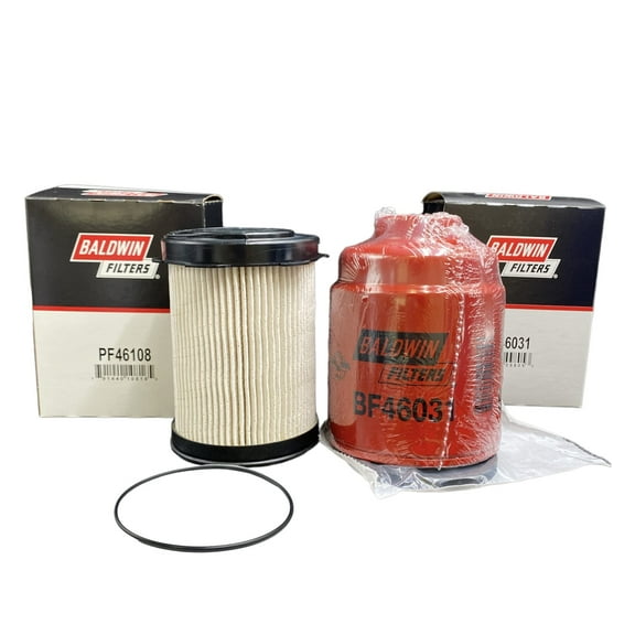 P&F Kit for Dodge Ram 6.7L Diesel Cummins Fuel & Fuel/Water Seperator Set BF46031 & PF46108 for 2013-2018 Models 2500/3500/4500/5500