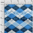thumbnail image 2 of oneOone Velvet Blue Fabric Check Sewing Material Print Fabric By The Yard 58 Inch Wide, 2 of 5