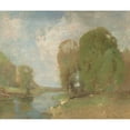thumbnail image 2 of Emil Carlsen 23x20 Black Ornate Framed Double Matted Museum Art Print Titled: Meadow Brook (1905), 2 of 5