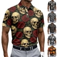 thumbnail image 2 of BRANROY Halloween Novelty Shirts for Men - Short Sleeve Button Down Casual Hawaiian Summer Tops with Funny Graphic Print and Breathable Material for Holiday and Daily Use,Multicolor XL, 2 of 6