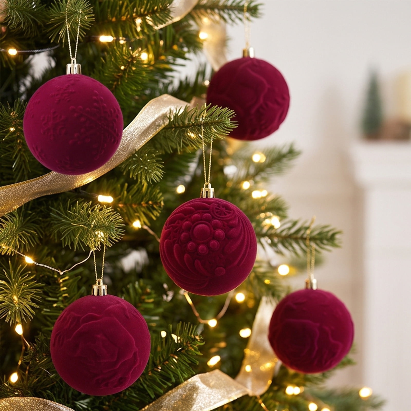 Christmas Ball Ornament festive hanging or tabletop holiday decoration with decorative texture for Christmas tree wreath garland window party and seasonal home decor
