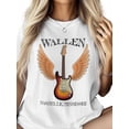 thumbnail image 3 of Women's T-Shirt WALLEN NASHVILLE,TENNESSEE Guitar Wings Short Sleeve Casual Tee Classic Crew Neck T Shirt for Women White, 4XL, 3 of 7