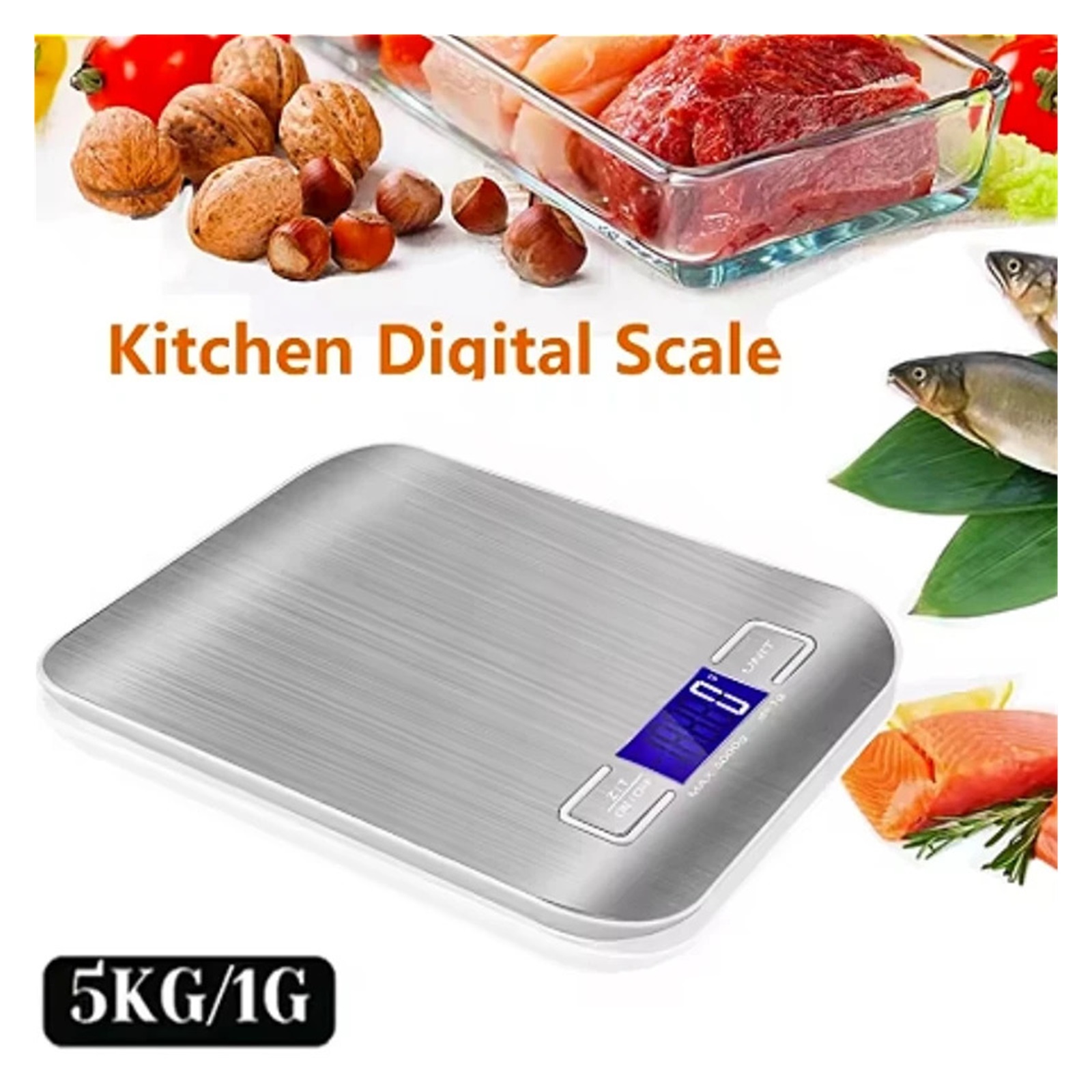 Digital Kitchen Scale LED Stainless Steel High-Precision Electronic Scale Home Jewelry Food Weighing