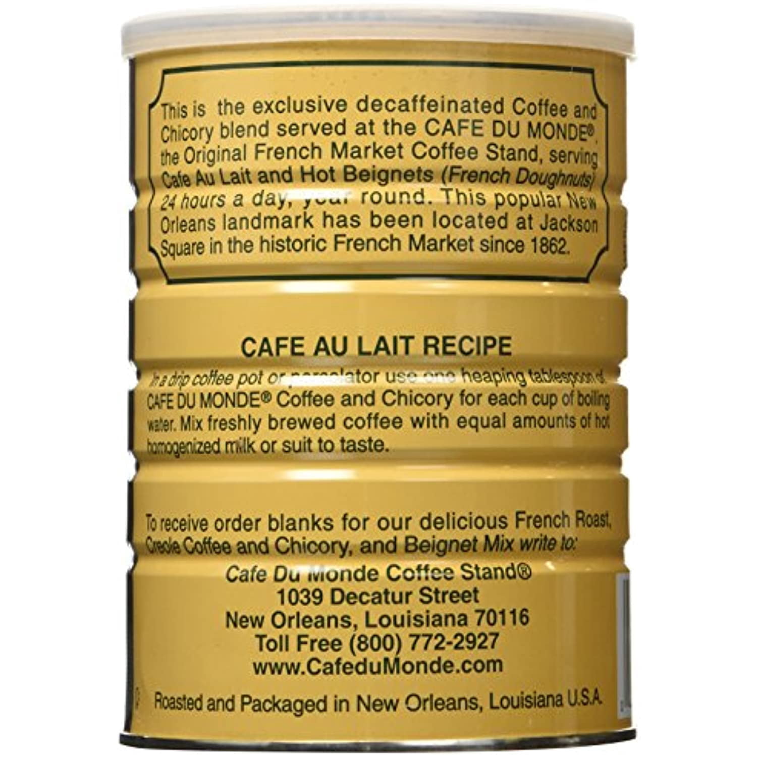 Cafe Du Monde Coffee Decaf And Chicory, 13-Ounce Can (Pack Of 3)