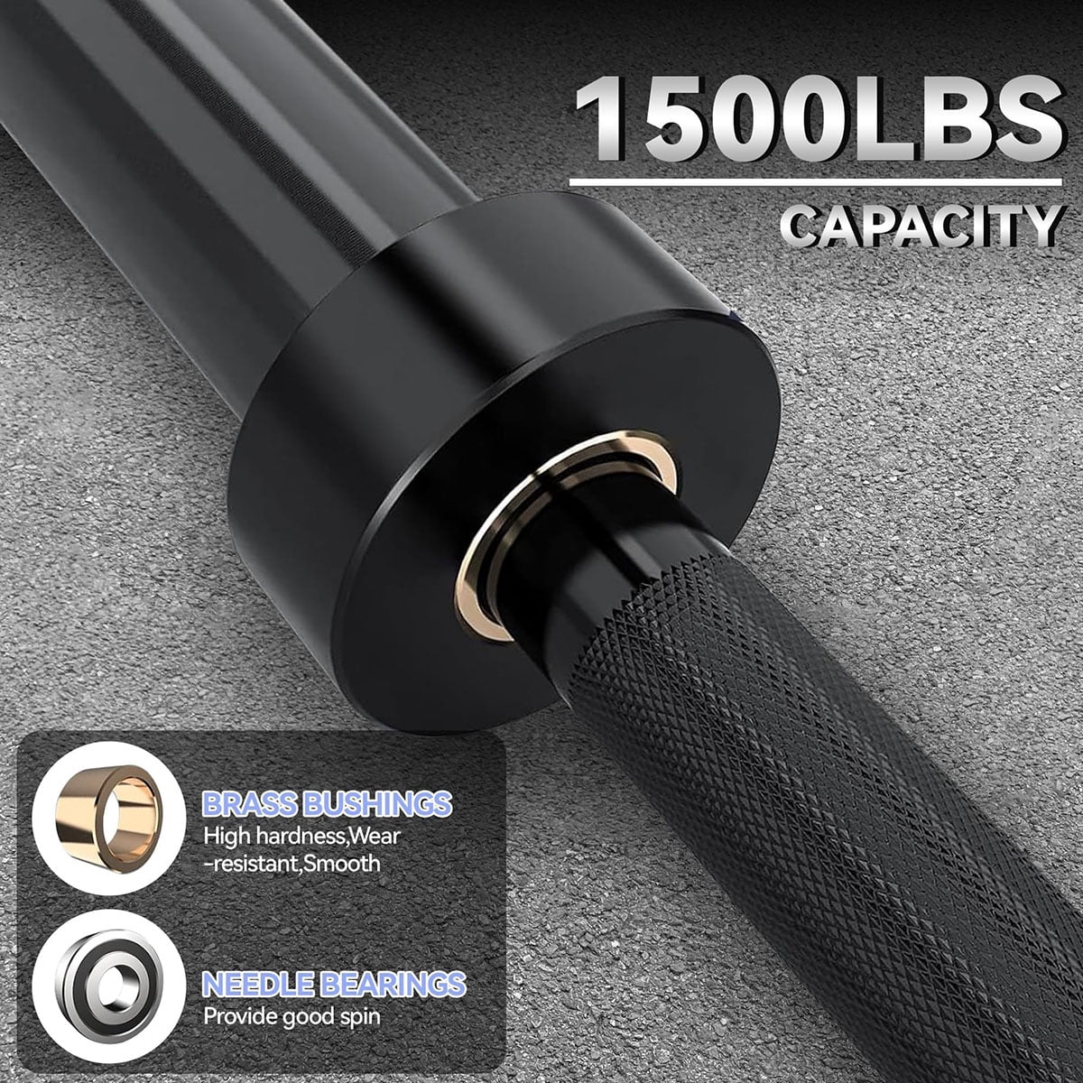 Danolapsi 7Ft Olympi.c Barbell,45lb Barbell for Weightlifting and Powerlifting, 1500Lbs Load Capacity Bench Press Fit 2" Standard Weights, Strength Training for Home Gym Exercises