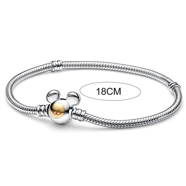 Colgante de plata esterlina 100 ° aniversario para mujer, compatible con pulsera Pandora Original, Herocross, Disney Micky, regalo de joyería DIY, nuevo