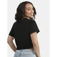 thumbnail image 4 of No Boundaries Cropped Boxy Cotton Tee with Short Sleeves, Women's, 4 of 5