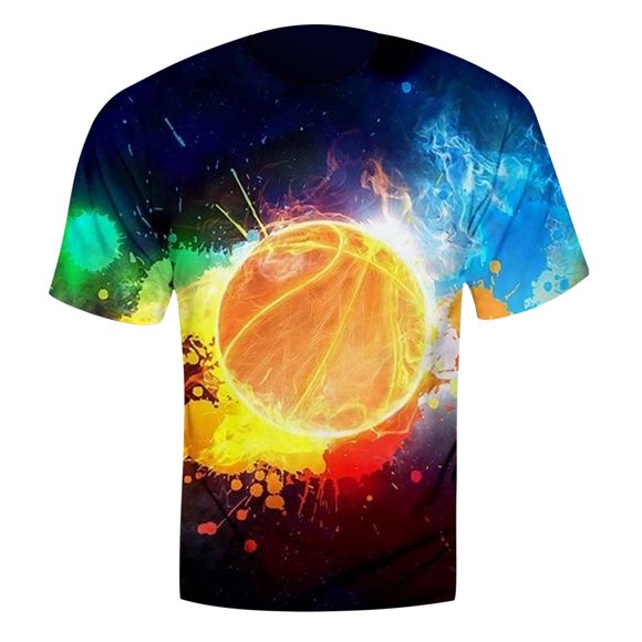 LUOGENLI Male T-shirts for Mens Men's Sports Shirt Basketball Short Sleeve Sports Suitable for Running Fitness T Shirt Tee T-shirts Mens White Easter Yellow XL
