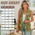thumbnail image 6 of Psesaysky Green Camo Branch Print Vest Tops for Women V Neck Sleeveless Button Down Blazer Jacket Trendy Waistcoat Top Ladies Business Casual Outfits, Size L, 6 of 6