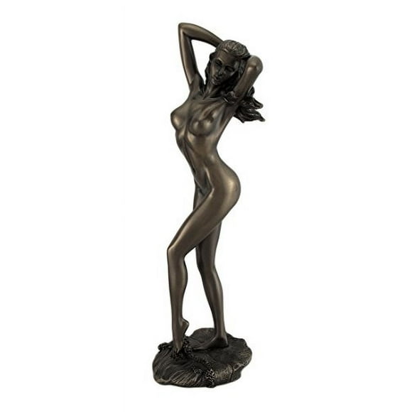 Statue Féminine Nude avec Mains dans les Cheveux Sculpture Art Érotique