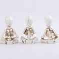 thumbnail image 4 of AKEGAMN Halloween Skeleton Decor Realistic Meditating Skeleton Statues Set Of 3 In Resin Indoor Zen Decor 【MEDITATION ACCESSORIES】The small size skeleton is perfect for zen decor, meditation decor,, 4 of 9
