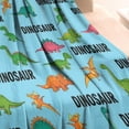 thumbnail image 3 of Blue Cartoon Dinosaurs Repeating Pattern Blanket,Comfortable Soft Lamb Wool Throw Blanket,All Season,Warm Lightweight Blankets for Sofa Bed Couch Living Room Chair,30"x40", 3 of 4