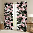 thumbnail image 2 of Erosebridal Rideaux Camouflage Noir Rose Lot de 2 (42x63), Camouflage Armée Rétro 30 %-50 % Rideaux Occultants, Décoration Militaire, 2 of 6