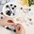 thumbnail image 3 of 1 Set DIY Round Acrylic & Resin Bracelets Jewelry Kits Black 20~53x3~19mm Hole: 2~3mm, 3 of 5