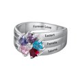 thumbnail image 2 of Custom Configurator Mementos USA Sterling Silver Family Birthstone Rings for Women with 4 Names, 2 of 6