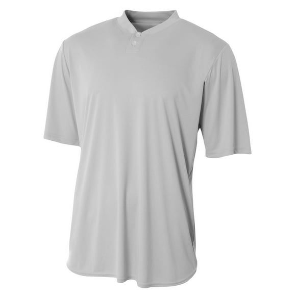 A4 Mens Tek 2-Button Henley Large Silver