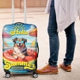 thumbnail image 4 of Hello Summer Australian Shepherd Pool Day on Watermelon Float Travel Luggage Cover Aussie Dog Lover Gifts Suitcase Dust Protective Decor - 13008, 4 of 5