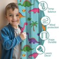 thumbnail image 3 of Blackout Kids Curtains,Light Blue Dinosaur Palm Pattern Childrens Insulated Curtains Set Of 2,Bedroom Essentials,Toddler Room Decor 42"x63", 3 of 5