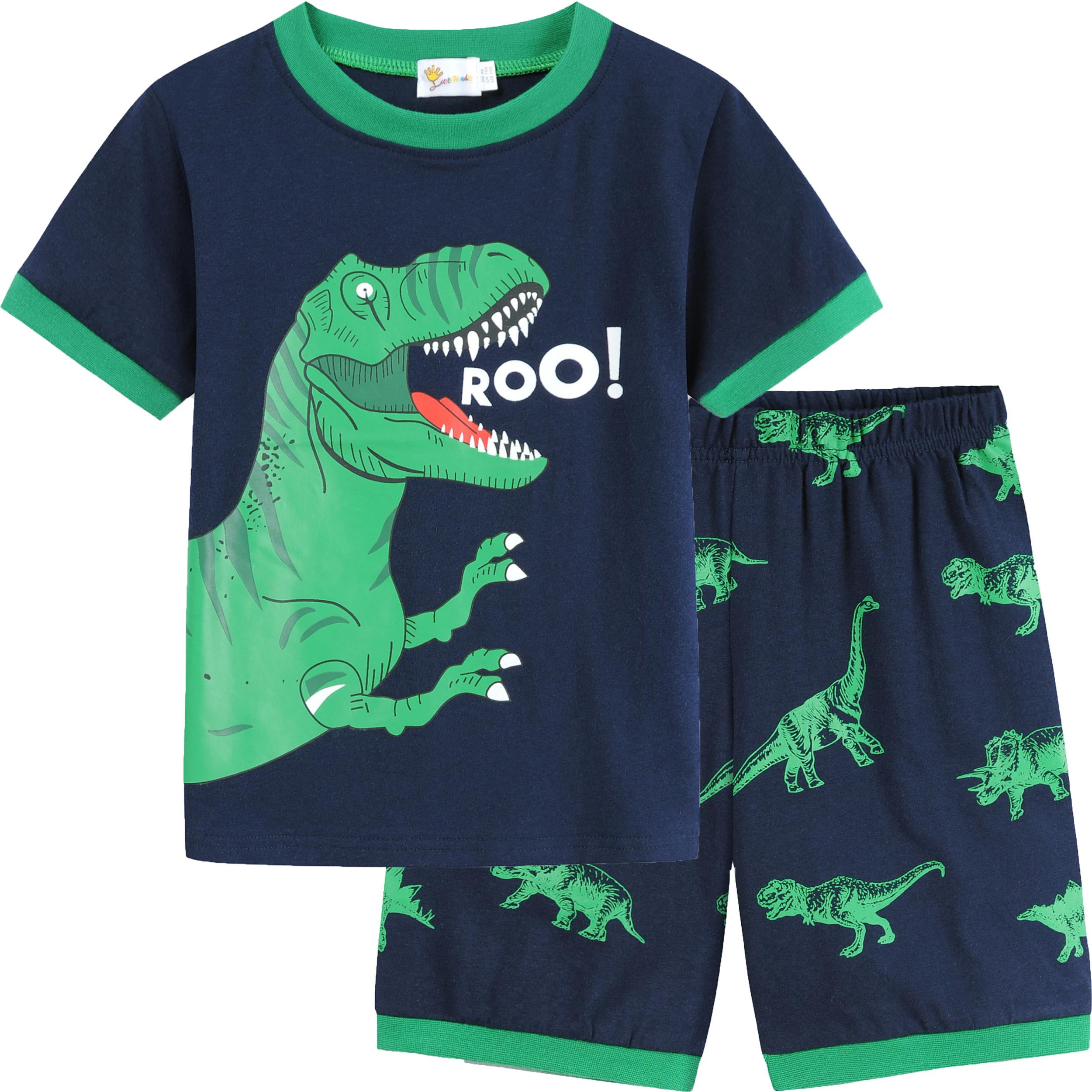Little Hand Boys Dinosaur Summer Sleepwear 100% Cotton Pajamas Size 6t ...
