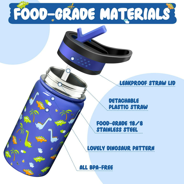 Softlife Insulated Kids Water Bottle With Hand Bag,Double Wall Vacuum  Stainless Steel Girls School Leakproof Thermos Water Bottle,Portable Kids  Cup For Travel Sports Camping,14Oz,Unicorn Pattern 