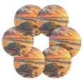 thumbnail image 2 of Haosy Set of 6 Drink Woven Coaster with Holder Heat Resistant Non-Slip Bar Coasters 4 Inches Turtle Beach Sunset, 2 of 7