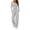 Gray, variant on Women's 2 Piece Casual Outfit Set, Solid Color V Neck Cropped Long‑Sleeve Top Drawstring Elastic Waist Pants with Pockets, Fashion Matching Suit Casual Daily Wear