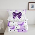thumbnail image 5 of Manfei Cute Coquette Bow Twin Comforter Sets,Purple Leopard Pattern Bowknot Bedding Set,Polkadot Reversible,2-Piece,1 Comforter and 1 Pillowcase, 5 of 7