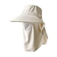 thumbnail image 3 of Sombrero para el sol con visera de verano, protección solar, para senderismo, camping, ciclismo, playa al aire libre. Beige, 3 of 9