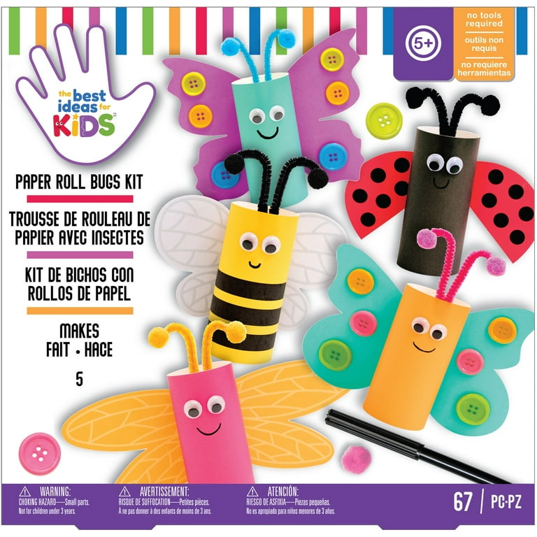 American Crafts - Best Ideas For Kids Collection - Craft Kits - Paper Roll  Bugs