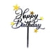 thumbnail image 1 of Happy Birthday Cake Topper Lovely Star Cupcake Toppers Picks Cake Decoration Toothpick for Party Birthday (Black), 1 of 4