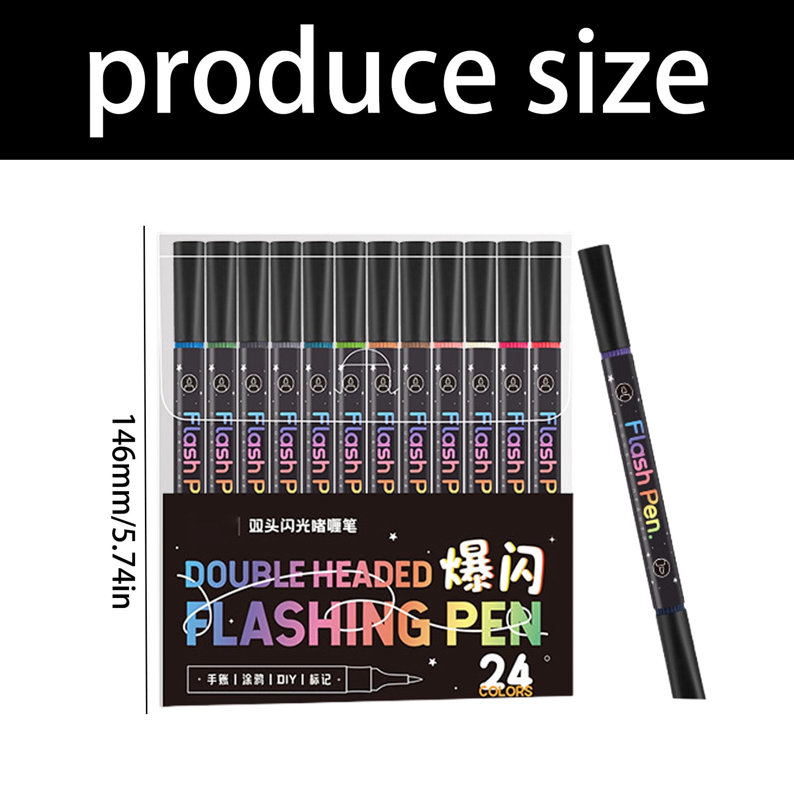 Night Visible Double Ended Art Marker Consistent Flowing Acrylic Marker Pen Safe for Creative Activities