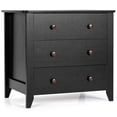 thumbnail image 1 of Gymax 3 Drawer Dresser Chest of Drawers Bedside Table for Living Room Bedroom Black, 1 of 10