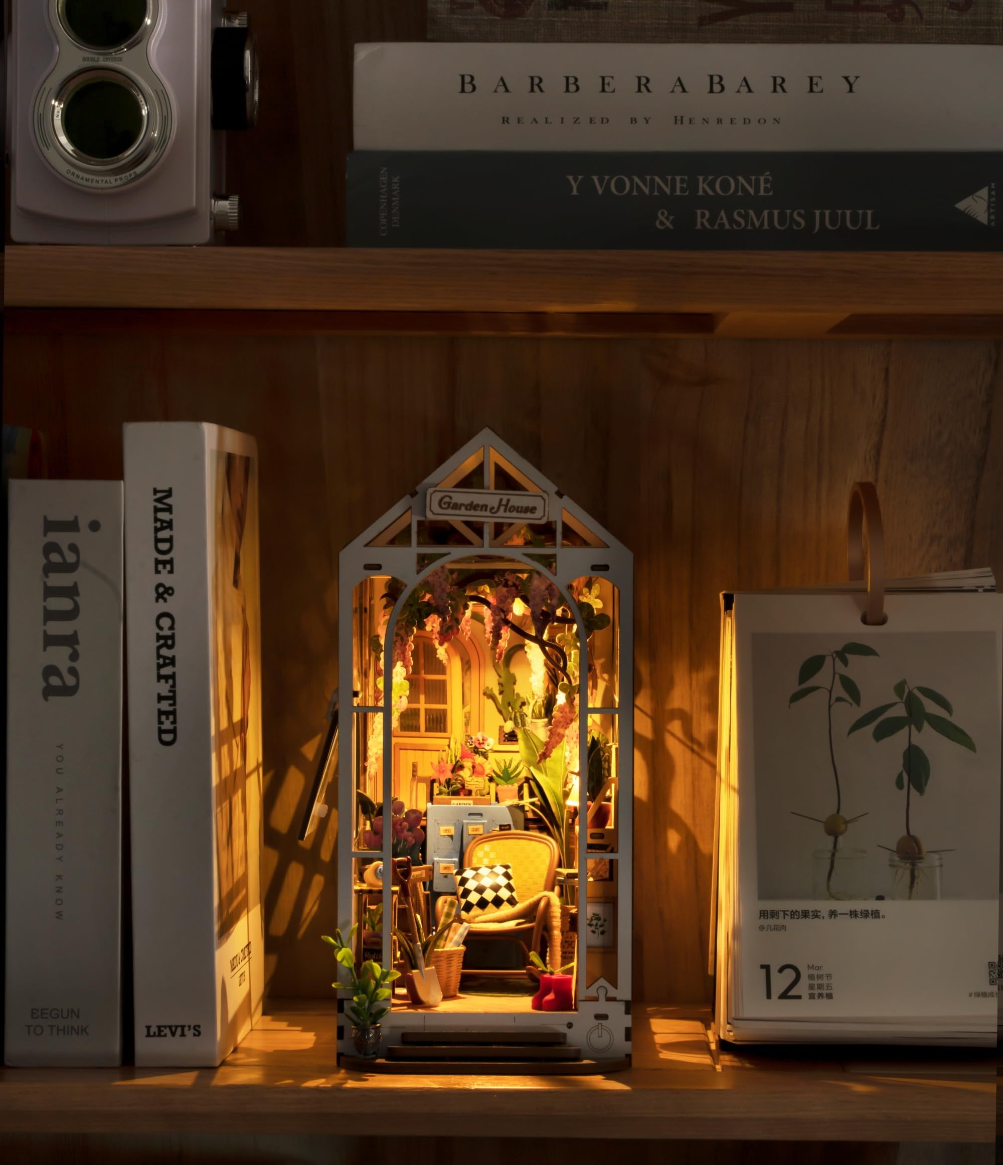  ROBOTIME Book Nook Kit DIY Miniature House with LED