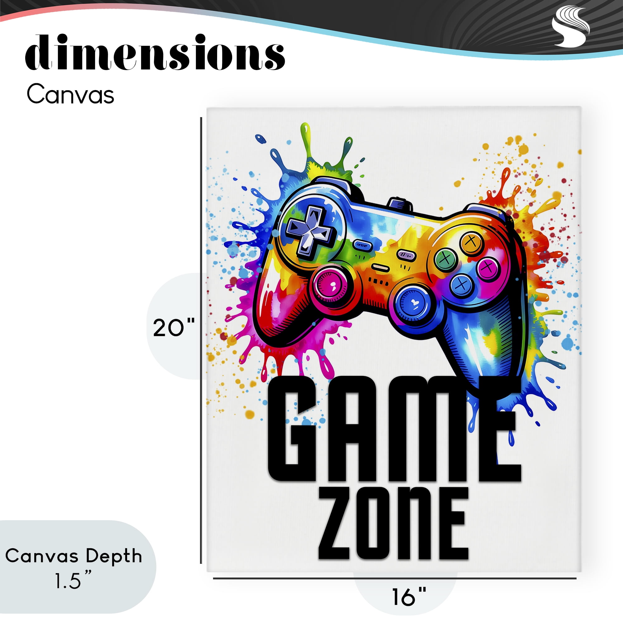 Stupell Industries Game Zone Bright Splash Canvas Wall Art, design by Kim Allen