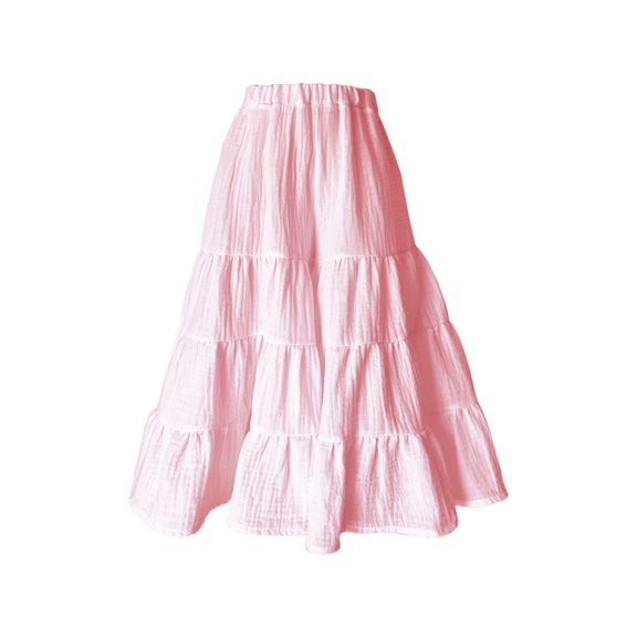 Girls Wide Leg Cotton Pants Kids Paperbag High Elastic Waist Palazzo Trousers Boho Summer Baggy Loose Plain Casual Beachwear