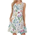 thumbnail image 2 of Fankiway Femmes Mode Col Rond Sans Manches Lettre Casual Poche Imprimer Longue Maxi Robe Robes de Soleil pour les Femmes Sans Manches Robes pour les Femmes Grande Taille, 2 of 6