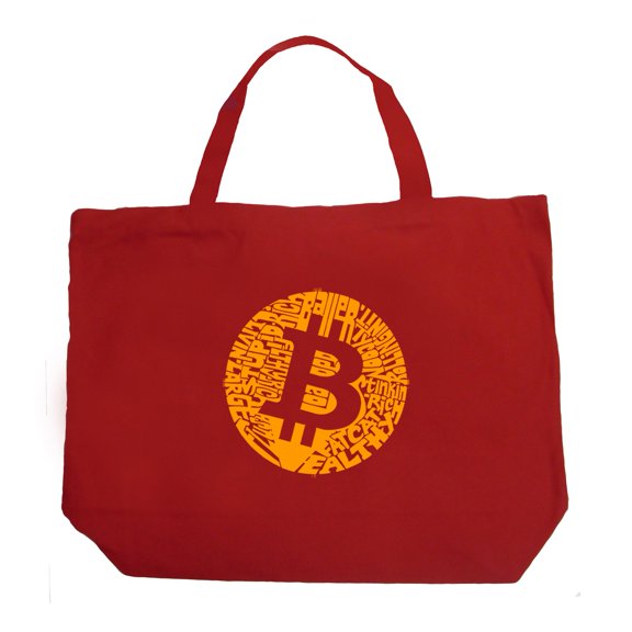 Large Word Art Tote Bag - Bitcoin