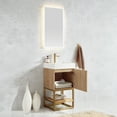 thumbnail image 4 of Vinnova Alistair 18" White Stone Top Single Vanity in Oak with Mirror, 4 of 16