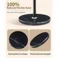 thumbnail image 4 of 12-Hook Metal Coat Rack - Black, Natural Marble Base, Umbrella Holder for Corner Office/Entryway, 4 of 18
