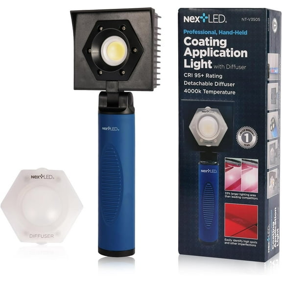 NextLED NT-V3505 Rechargeable Ceramic Coating Application Light, 1000 LM, CRI 95 , W/Detachable Light Diffuser, for Auto Detailing, Optimal Ceramic Coating, Paint Correction Kit, Color Matching Tool